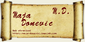 Maja Donević vizit kartica